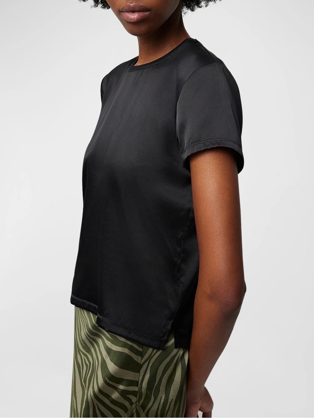 ATM ANTHONY THOMAS MELILLO Silk blend Crew Black Tee, small